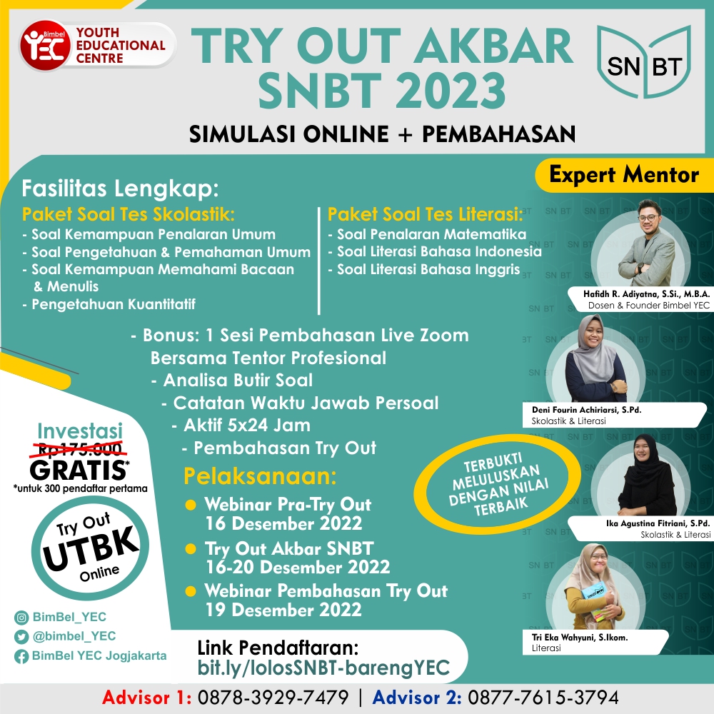 Try Out Akbar SNBT Dummy Bimbel YEC   POSTER TRY OUT SNBT 2023 Update 2 