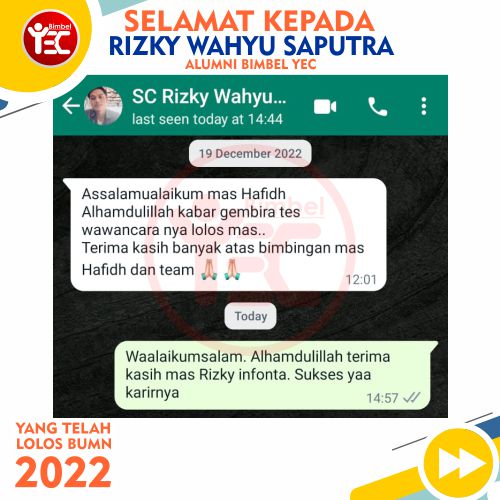 Rizky Wahyu Saputra - LOLOS TKB BUMN PT. KAI - PERSEGI